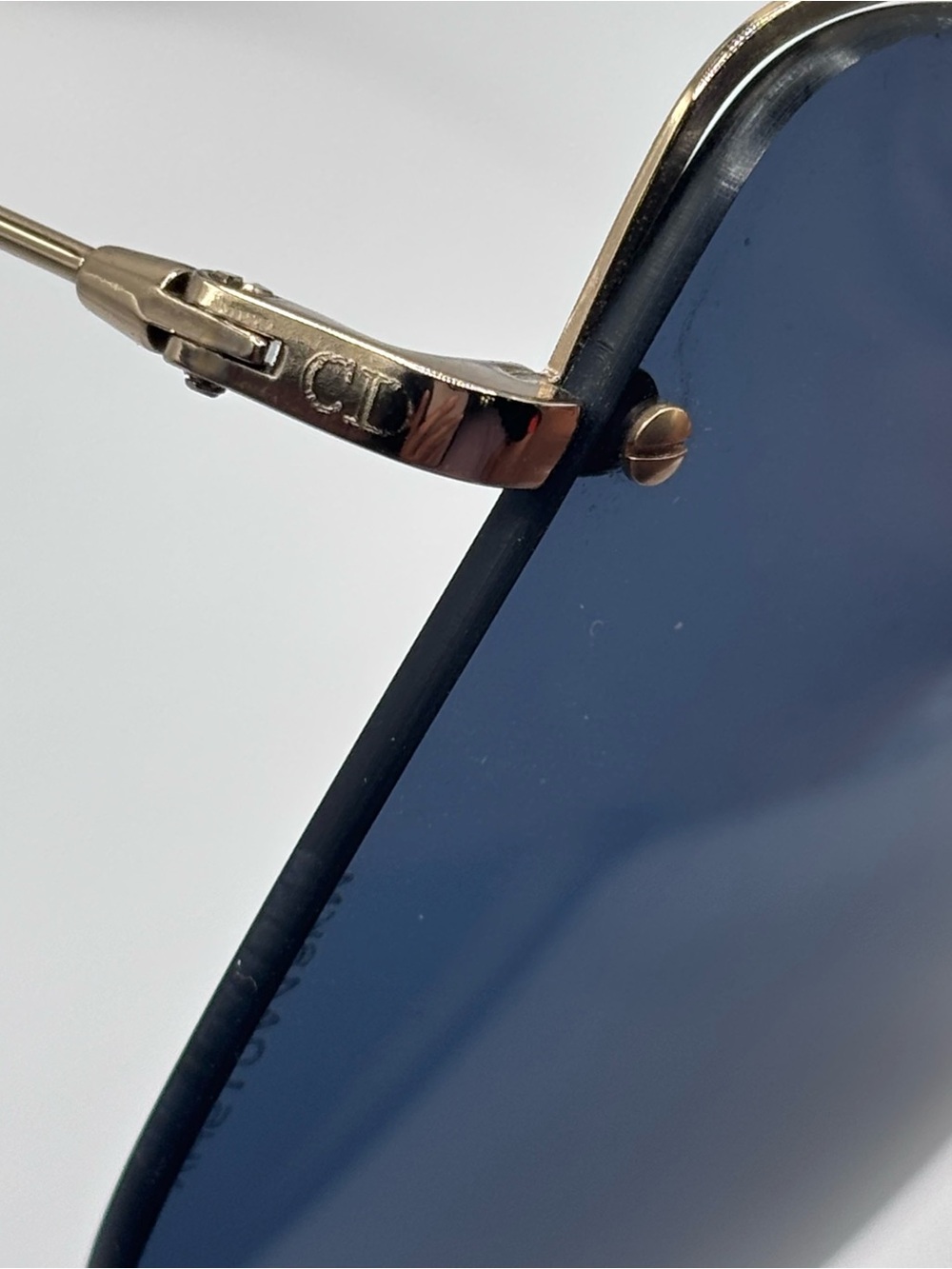 Christian Dior Sunglasses NEEDS SCREW Gold Blue Made In Italy - Picture 13 of 16